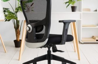 INNOWIN Jazz Office Chair, Mid Back Mesh Ergonomic Home Office Desk Chair with Adjustable Armrests & Lumbar Support, Multi-Tilt Lock Mechanism & Nylon Fiber Base (Black)| 3 Years Limited Warranty