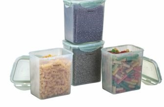 Amazon Brand – Solimo Linea 4 Side Lock Airtight Plastic Storage Containers Food Grade Set of 4 (1.5L Each) | BPA-Free Durable Kitchen Storage | Stackable Pantry & Meal Prep Containers, Coral Green