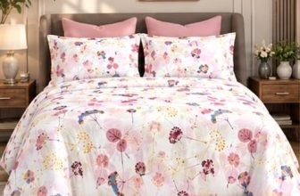 Bombay Dyeing Florentine Floral Green Super King Size Bedsheet Set (3 Pc)