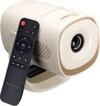 ZEBRONICS PixaPlay 72 Plus (4000 lm / 1 Speaker / Wireless / Remote Controller) Portable with 1080p FHD Support, Auto Keystone Adaptation, 200 Degree Tilt, 30,000h LED Lamp, Dual Band WiFi, HDMI ARC, Miracast, Up to 304cm Screen Projector(Beige)