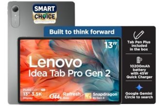 Lenovo Idea Tab Pro Gen 2 with Pen Plus {Smartchoice} 13″ Display, 3.5K Resolution, 144Hz Refresh | 8GB, 256GB | Snapdragon 8s Gen 4 | 10200mAh, 4 JBL Speakers, USB 3.0 with DP-Out, Wi-Fi 7, Luna Grey