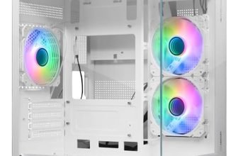 ZEBRONICS Mercury Premium Gaming Chassis with Support for mATX | Mini ITX | 240mm AIO, Dual Chamber Design, Infinity Ring ARGB Fan, Wraparound Tempered Glass (White)