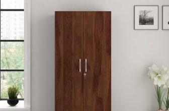 Spacewood Optima Wardrobe | 3 Year Warranty | Almirah, Cupboard, Almari, 2 Door Wardrobe, 1 Hanging Space|Engineered Wood| Sheesham