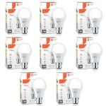 Orient Electric 9W High Glow LED bulb| 180-degree wide beam angle| Voltage surge protection up to 4 kV| 6500K, Cool White| B22d base| Made in India| Pack of 8