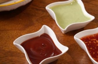 HOME 360 Premium White Ceramic Dip Bowl Set of 3 | Wavy Square Mini Dishes & Condiment Serving Bowls | Elegant Pinch Bowls for Ketchup, Salsa, Chutney & DIps (3, Wavy DIp Bowls)