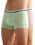 U.S. Polo ASSN.. Mens OET09 Elastic Waistband Ribbed Solid Underwear Trunks – Pack of 2(OET09-P2_Pastel Peach – Pastel Green_L)