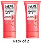 Lakmé Blush & Glow Strawberry Freshness Gel with Strawberry Extracts 150GM Pack of 2 Face Wash(300 g)