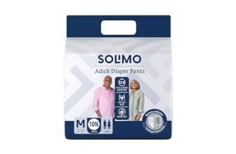 Amazon Brand – Solimo Adult Diapers Pant Style | Medium Size | 10 Count | Waist 24-45 Inch (60-115 cm) | Fast Absorption | Leak Proof | Unisex | For Men & Women