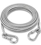 10 Meter Stainless Steel Clothesline Rope with Carabiner Hooks | Heavy-Duty, Rust-Resistant, Strong Hanging Dori, For Balcony, Bathroom, Terrace, Indoor & Outdoor Use