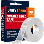 UB Unity Brand Multipurpose Double Sided Tape Heavy Duty – Adhesive Silicone Tape, Heat Resistant, Multi-Functional, Removable, Washable, Reusable Anti-Slip Gel Nano Grip Tape- 3 Meter