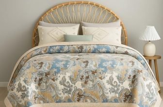BSB HOME Ultrasonic 280tc All Season Supersoft King Size bedcover/Rajaai Quilted Bedspread Ac Blanket/Comforter for Double Bed Durable and Lightweight 220 x 230 Cm, Abstract Teal & White