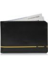 Mokobara Men & Women Travel Black Genuine Leather Document Holder(4 Card Slots)