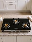 Hindware Smart Appliances ARMO Plus GL 3B Glass, Stainless Steel Manual Gas Stove(3 Burners)