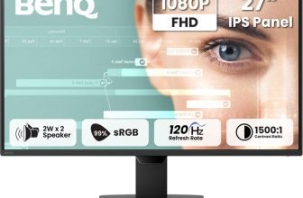 BenQ GW2790P 68.58 cm (27 inch) Full HD LED Backlit IPS Panel with Eye-Care Technology, Brightness Intelligence, Low Blue Light, Flicker-Free, Built-in Speakers, HDMI, DP, Tilt/Height Adjustable Monitor (GW2790P)(Response Time: 1 ms, 120 Hz Refresh Rate)