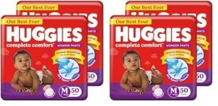 Huggies Complete Comfort Wonder Pants | Pant Style Baby Diapers M Size, 100 Count | India’s Fastest Absorbing Diaper, Patented Dry Xpert Channel, Ideal for 7 to 12 Kgs (Pack of 2)