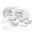 Larah by Borosil Green Herbs Opalware Dinner Set, 28 Pcs, White
