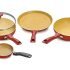 Wonderchef Athena Aluminium Non-Stick Cookware Set of 4 | Kadhai with Glass Lid 24cm, Fry Pan 24cm & Dosa Tawa 25cm | Induction Friendly Cookware | Cool Touch Bakelite Handle | Pure Grade Aluminium | PFOA Free | 2 Year Warranty | Brown