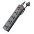Geonix Powerspan S4 | Extension Board With 4 Universal Sockets With On Off Button, 3Mtr Long Copper Cable, 1500 Watts, 6 Amp Multi Plug For Office & Home Appliances (Black)