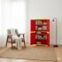 Cello Novelty Compact Bookshelf, Walnut & Brown | 2 Dustproof Doors | Space Saving Cupboard | Plastic Book Shelf | Multipurpose Book Shelf For Home, Office | Book Organizer For Library