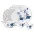 Larah By Borosil Crescent Fluted Series Opalware Dinner Set | 40 Pieces For Family Of 6 | Microwave & Dishwasher Safe | Bone-Ash Free | Crockery Set For Dining & Gifting | Plates & Bowls | White