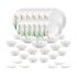 La Opala Opal Glass Crockery | for Family of 6 | Dinner Set 35 pcs Pink Florets | Plates & Bowls for Dining | Microwave Safe | 100% Vegetarian | Extra Strong | Extra Light & White