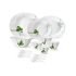 Larah By Borosil Fluted Firefly Dinner Set 44 Pieces, Opal Glass Dinner Plates & Bowls Crockery Set For Dinning, White