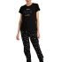 NIVABRITY Women’s Co Ord Set for Women – Relaxed Fit Collared Top with 3/4 Sleeves & Wide Leg Palazzo Pants, Casual Lounge Wear Matching Outfit for Daily Wear, Travel & Office (Women, Black, S)