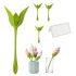 Green Flower Napkin Holders Set Of 4 For Dining Table, Rose Bud Serviette Rings With Reusable Plastic Stem Design, Decorative Table Accessories For Wedding Party Bbq Dinner