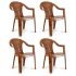 Cello Arc Chair Set Of 4, Marble Beige | Unbreakable, Durable & Strong | Blended Pp Material, Easy To Clean | Plastic Chair For Living Room, Office & Outdoor | 3 Years Warranty – Manufacturing Defects