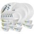 Signoraware Bpa Free Plastic Square Dinner Set | Microwave Safe | Unbreakable & Lightweight | Odor-Free | Great For Parties & Gatherings | Ideal For Regular Home Meals (Set Of 24 Pcs | White)