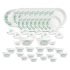 La Opala Diva Classique Collection Opal Glass Crockery | for Family of 8 | Dinner Set 53 pcs Olive Trails | Plates, Bowls & Cups for Dining | Microwave Safe | 100% Vegetarian | Extra Strong | White