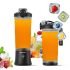 Amazon Basics Portable Hand Blender For Smoothies And Juices | Usb Rechargeable | 6 Stainless Steel Blades | 600 Ml Food Grade Jar | 1 Year Warranty | 2X2000 Mah Batteries (Black)