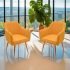Royaloak Amber Fabric Sofa 2 Seater | Soft Grey Upholstery with Thick Cushions | Designer Wooden Arm Panels and Wood Finish Skirting Legs | 2 Seater Sofa with Super Soft Cushions for Comfort