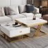 Furniture Cafe Modern Round Coffee Table With Black Marble Look Top & Gold Metal Frame | 2 Tier Center Table With Storage Shelf | Luxury Accent Sofa Tea Table For Living Room, Bedroom, Balcony &Office