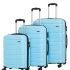 Aristocrat Liberty Set of 3 (Cabin+Medium+Large) Trolley Bag, 58+68+78Cm | Combination Lock | 8 Wheels | 5 Years International Warranty | Spanish Blue