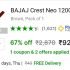 Bajaj Crest Neo 1200 Mm Anti Dust 3 Blade Ceiling Fan(White, Pack Of 1)